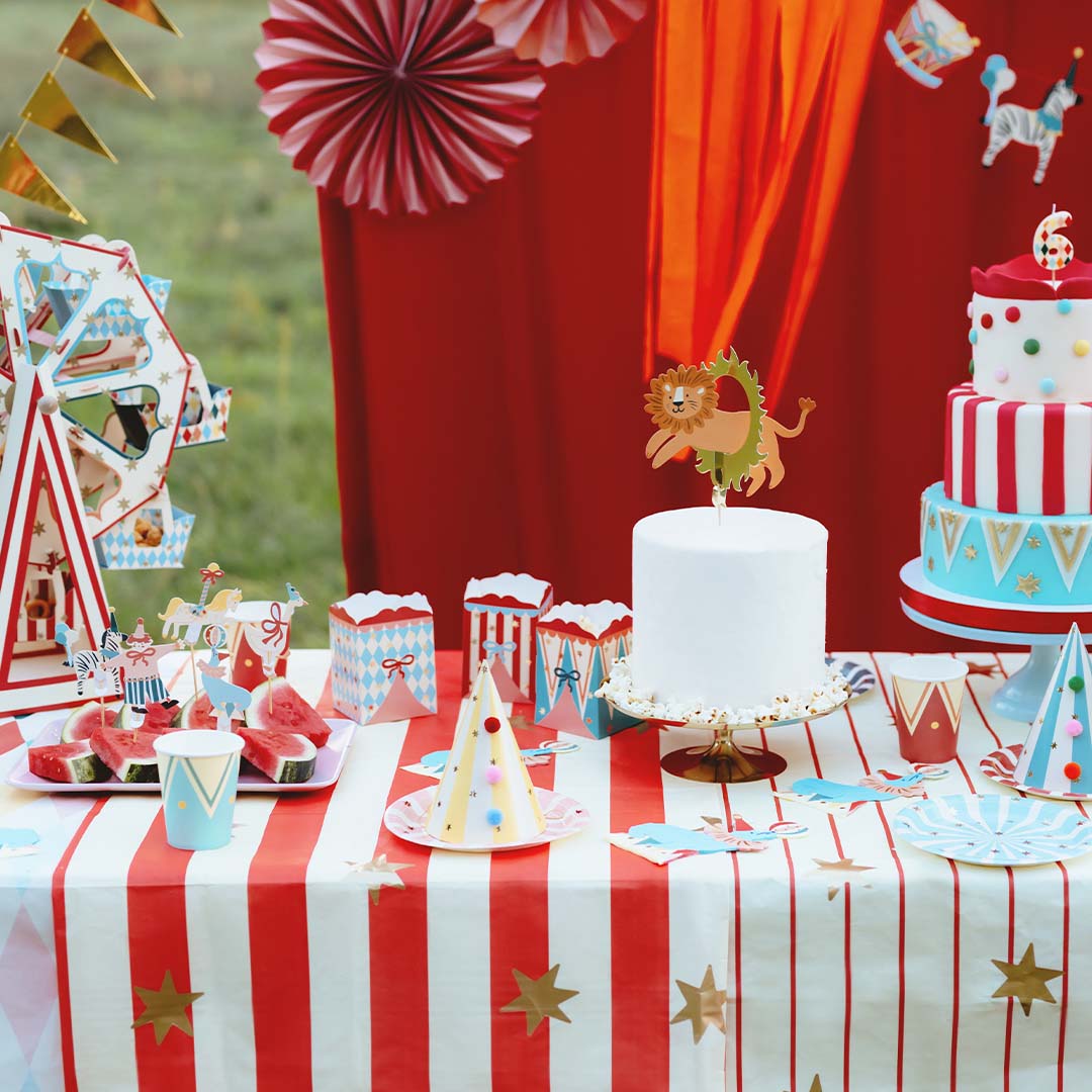 partydeco tafelkleed - strepen en sterren | OBP7 | 3