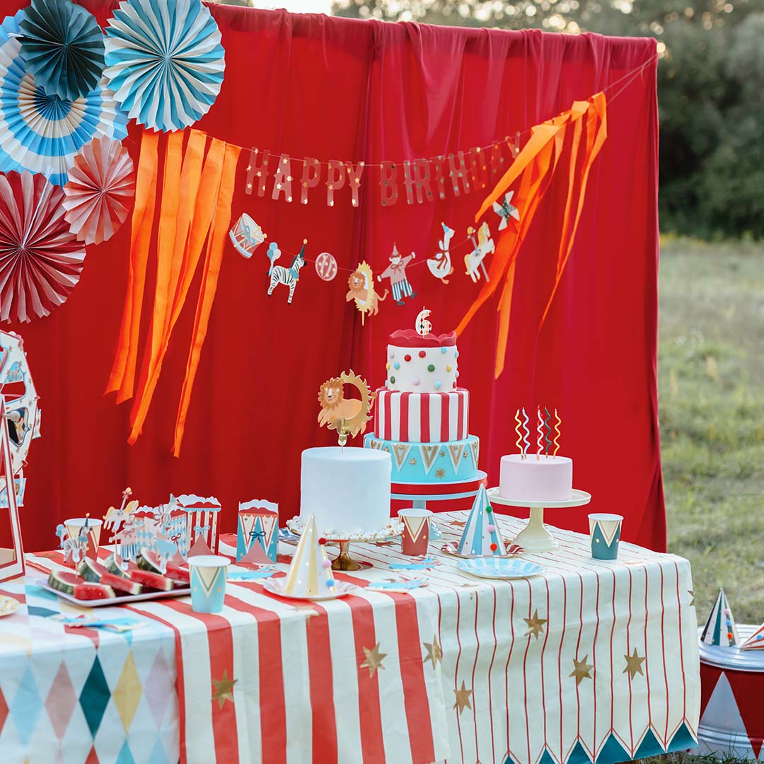 partydeco tafelkleed - strepen en sterren | OBP7 | 4