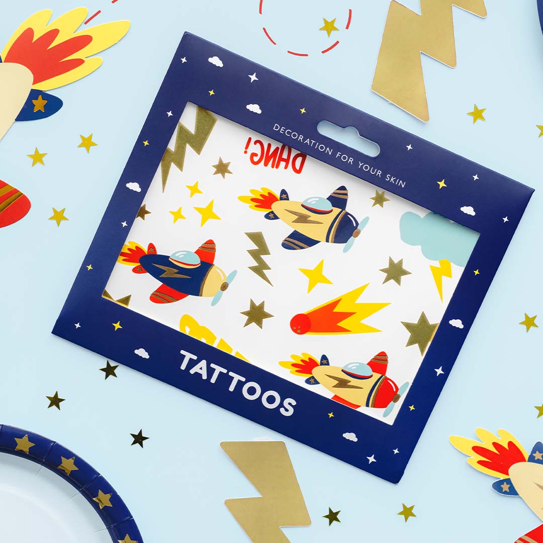 partydeco tattoos - vliegtuig | TAT15 | 3