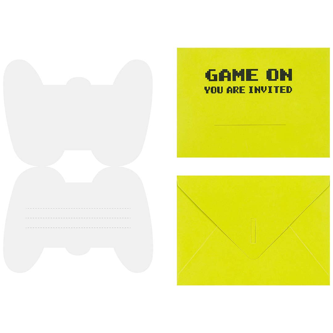 partydeco verjaardagsuitnodigingen - gamepad - 6st | ZPP4 |2