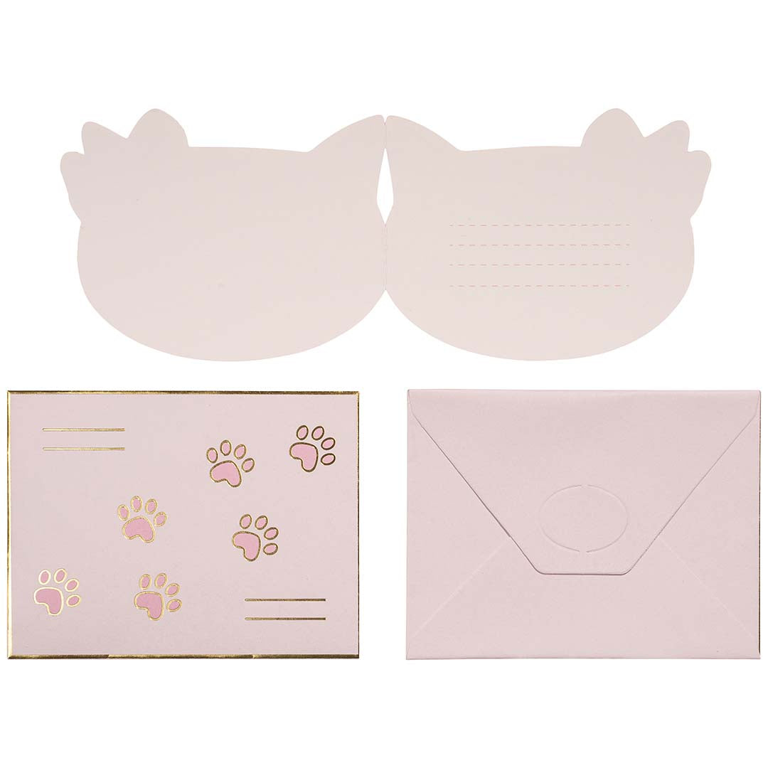 partydeco verjaardagsuitnodigingen - poes - 6st | ZPP6 | 2