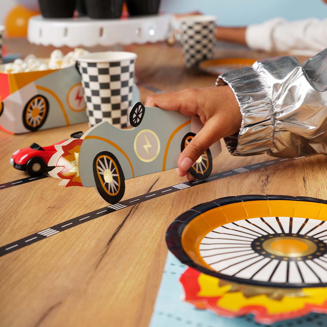 partydeco verjaardagsuitnodigingen - raceauto - 6st | ZPP3 | 4