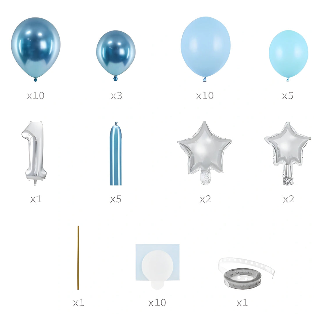 partydeco ballonkit 1 - blauw - 90x140 cm