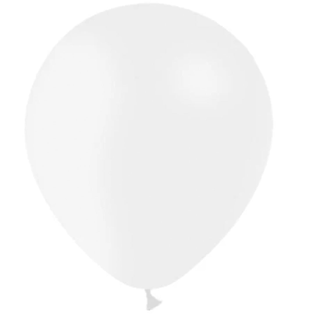 partydeco ballonnen metallic - wit - 30 cm - 10st | ECO30M-008-10 | 