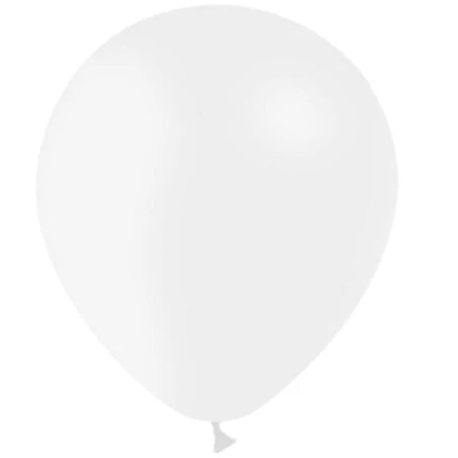 partydeco ballonnen metallic - wit - 30 cm - 10st | ECO30M-008-10 | 