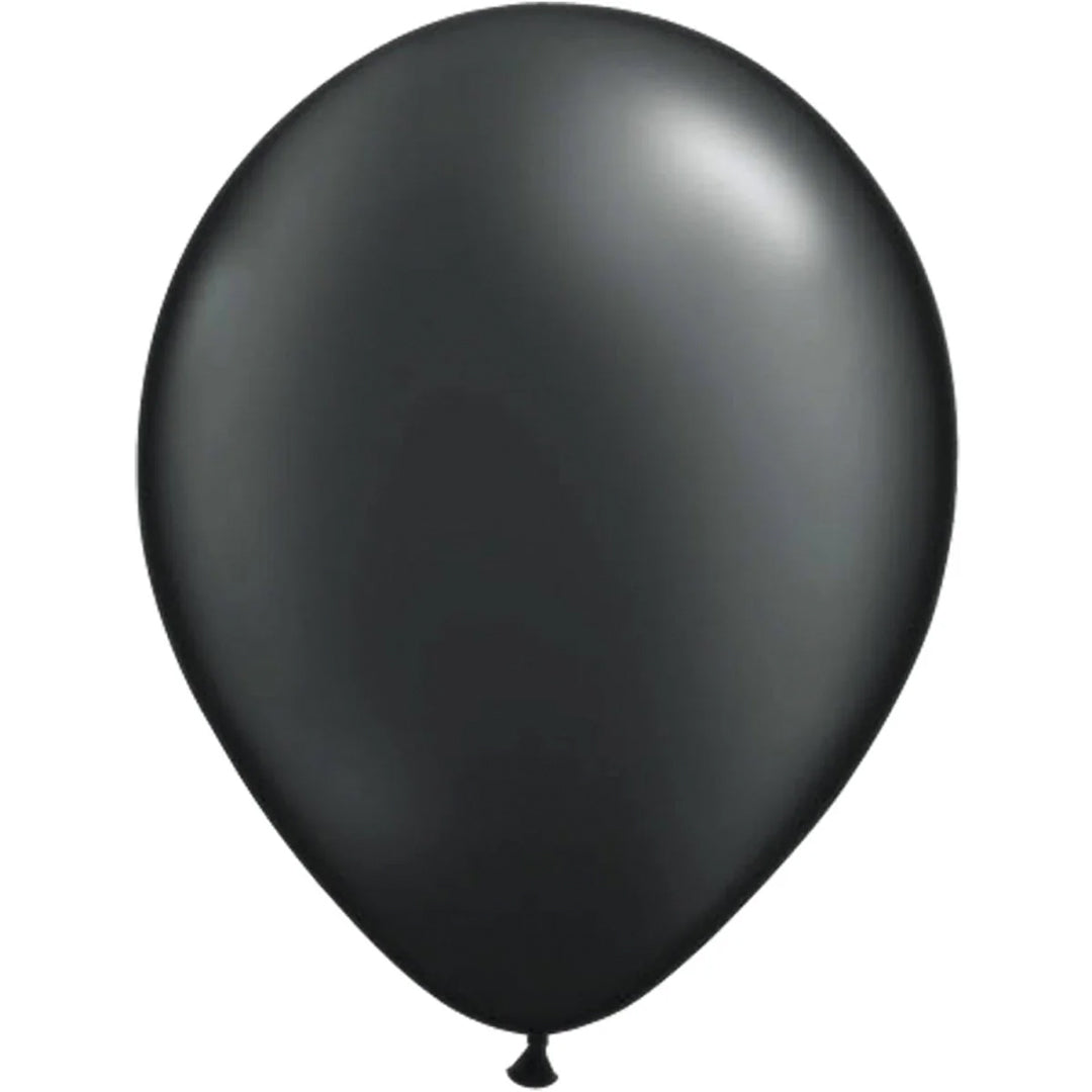 partydeco ballonnen metallic - zwart - 30 cm - 10st