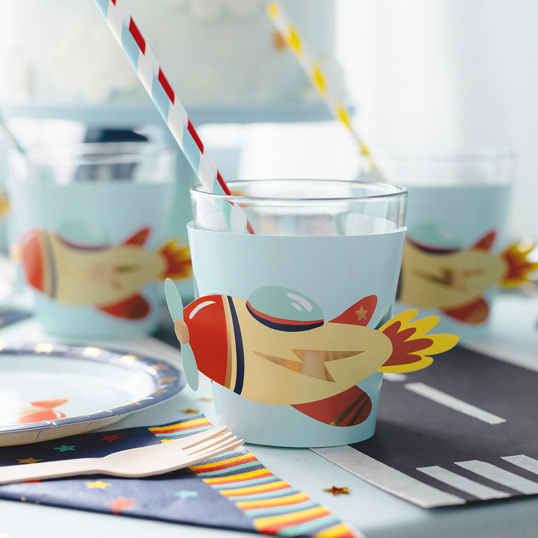 partydeco bekerhoesje - vliegtuig - 6st | NKP1 | 2