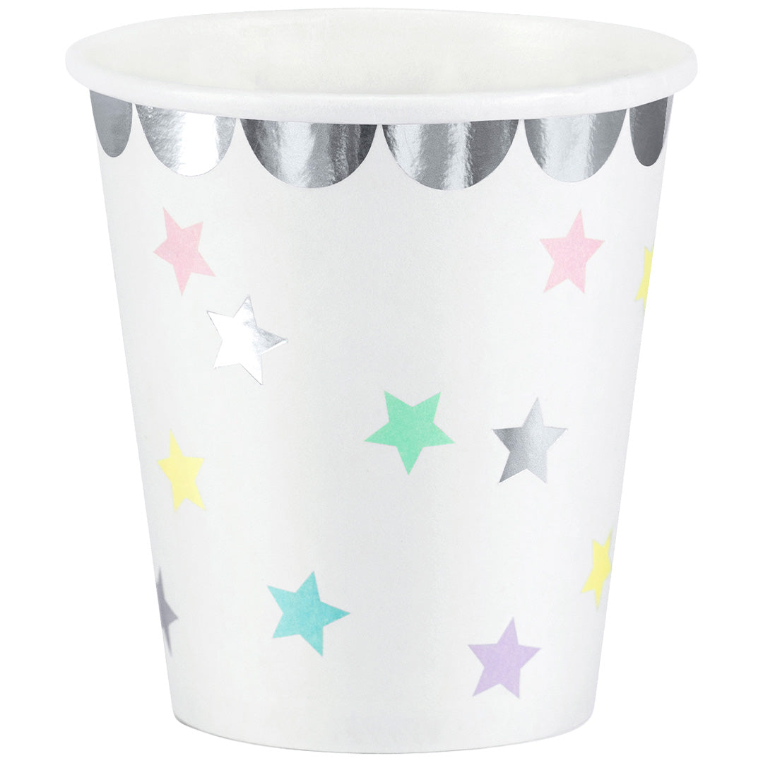 partydeco bekers - eenhoorn sterretjes - 6st | KPP14-EU1 | 