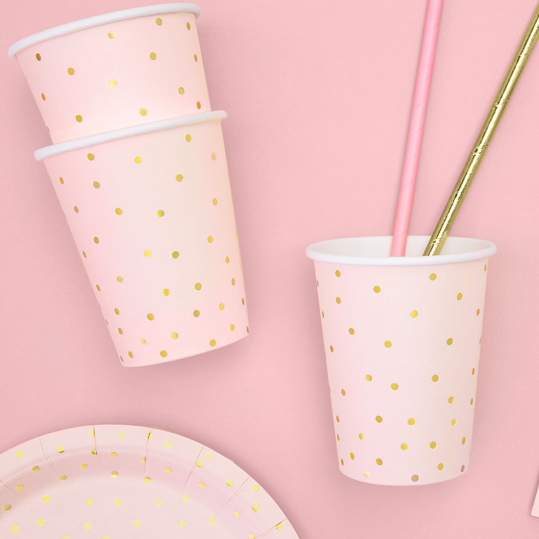partydeco bekers - polka stippen - 6st |  KPP50-081J-EU1 | 2