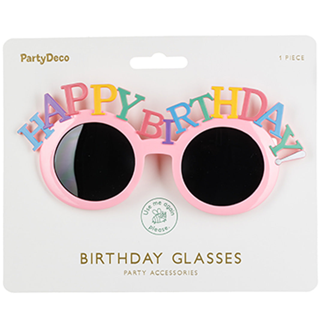 partydeco bril happy birthday - 18.5x7.5 cm | OKR36 | 2