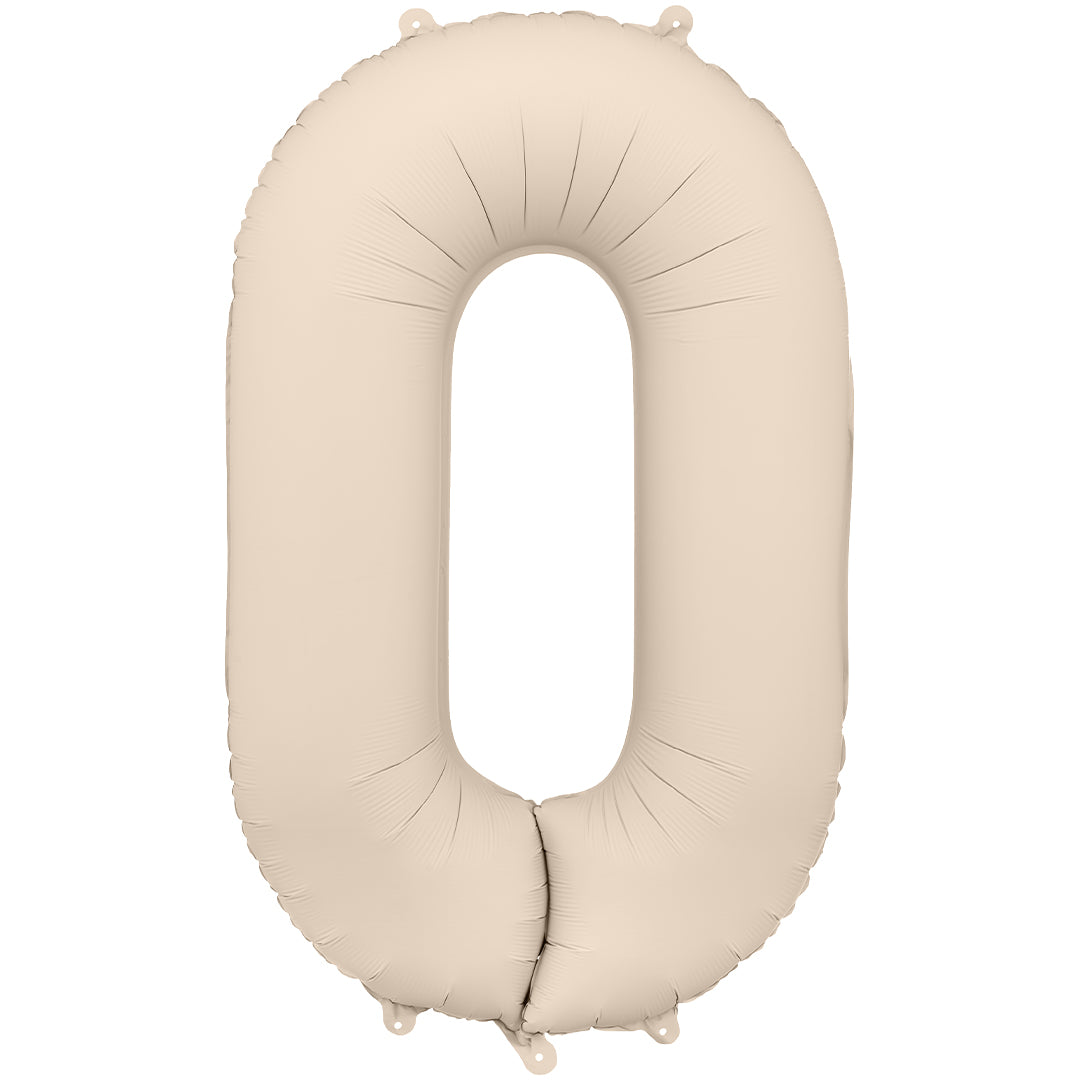 partydeco cijferballon 0 - beige - 86 cm | FB1T-0-013J | 