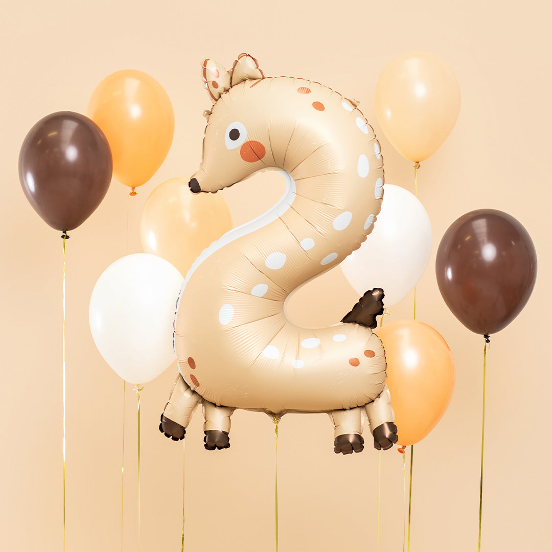 partydeco cijferballon 2 - ree - 102 cm | FB163-2 | 2