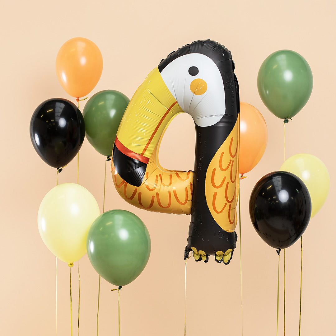 partydeco cijferballon 4 - toekan - 91 cm | FB163-4 | 2