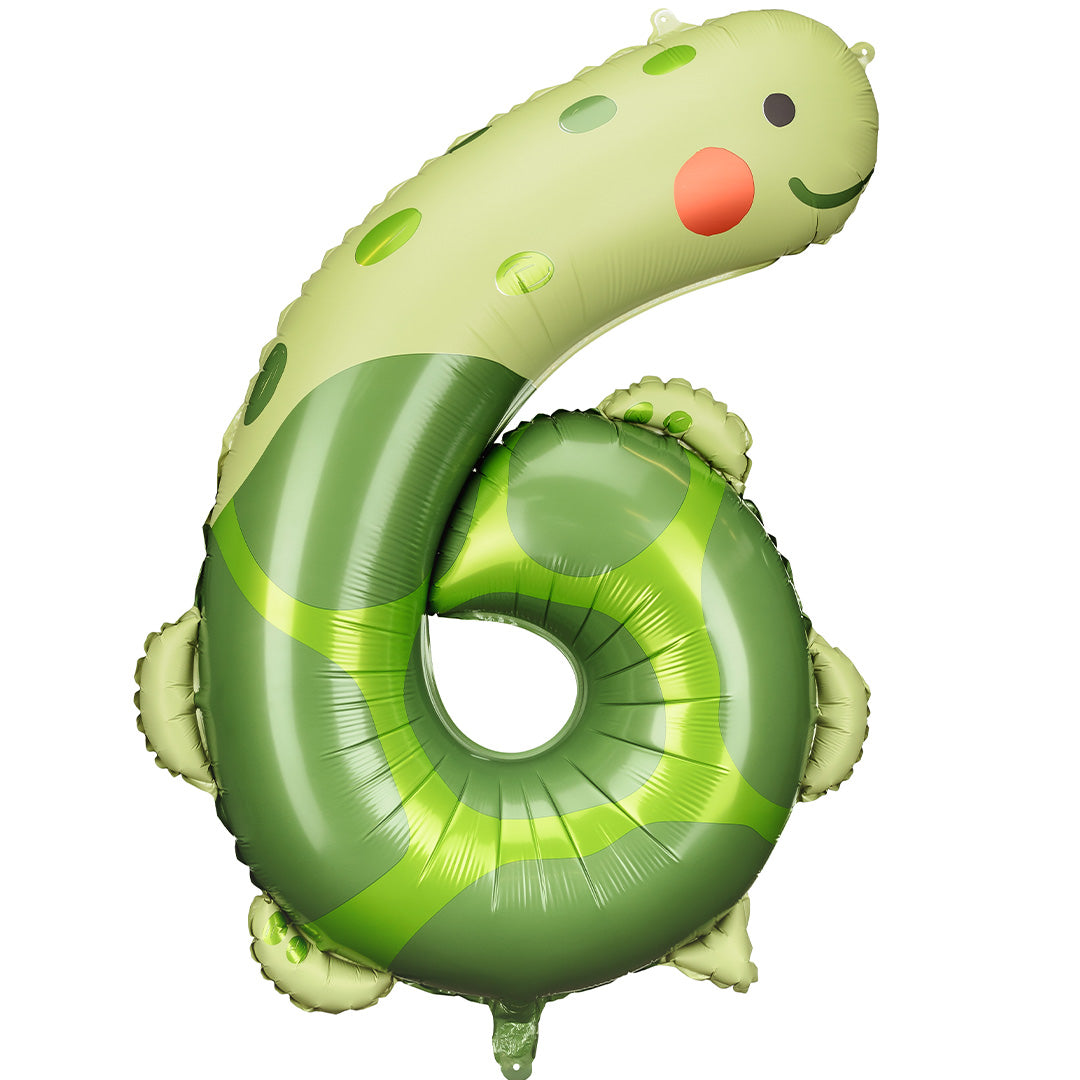 partydeco cijferballon 6 - schildpad - 96 cm | FB163-6