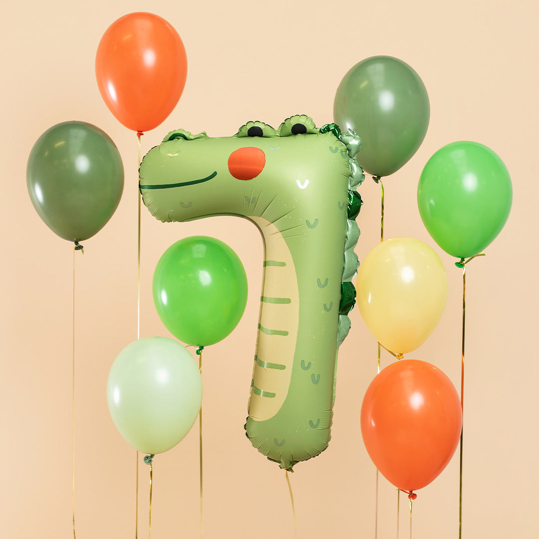 partydeco cijferballon 7 - krokodil - 85 cm |  FB163-7 | 2