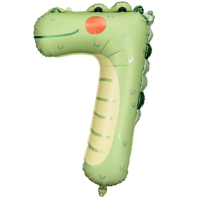 partydeco cijferballon 7 - krokodil - 85 cm |  FB163-7 | 