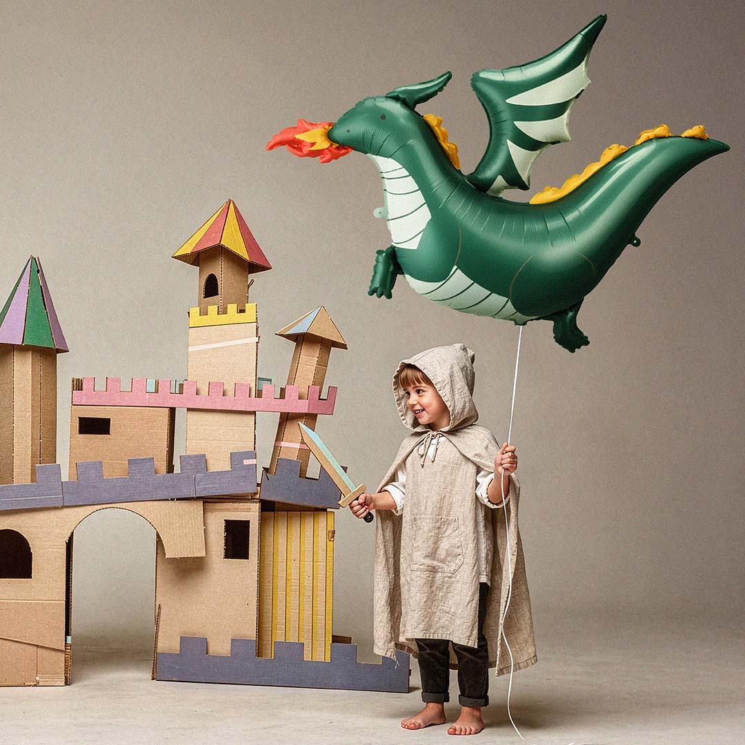 partydeco folieballon draak - 120 cm | FB371 | 2