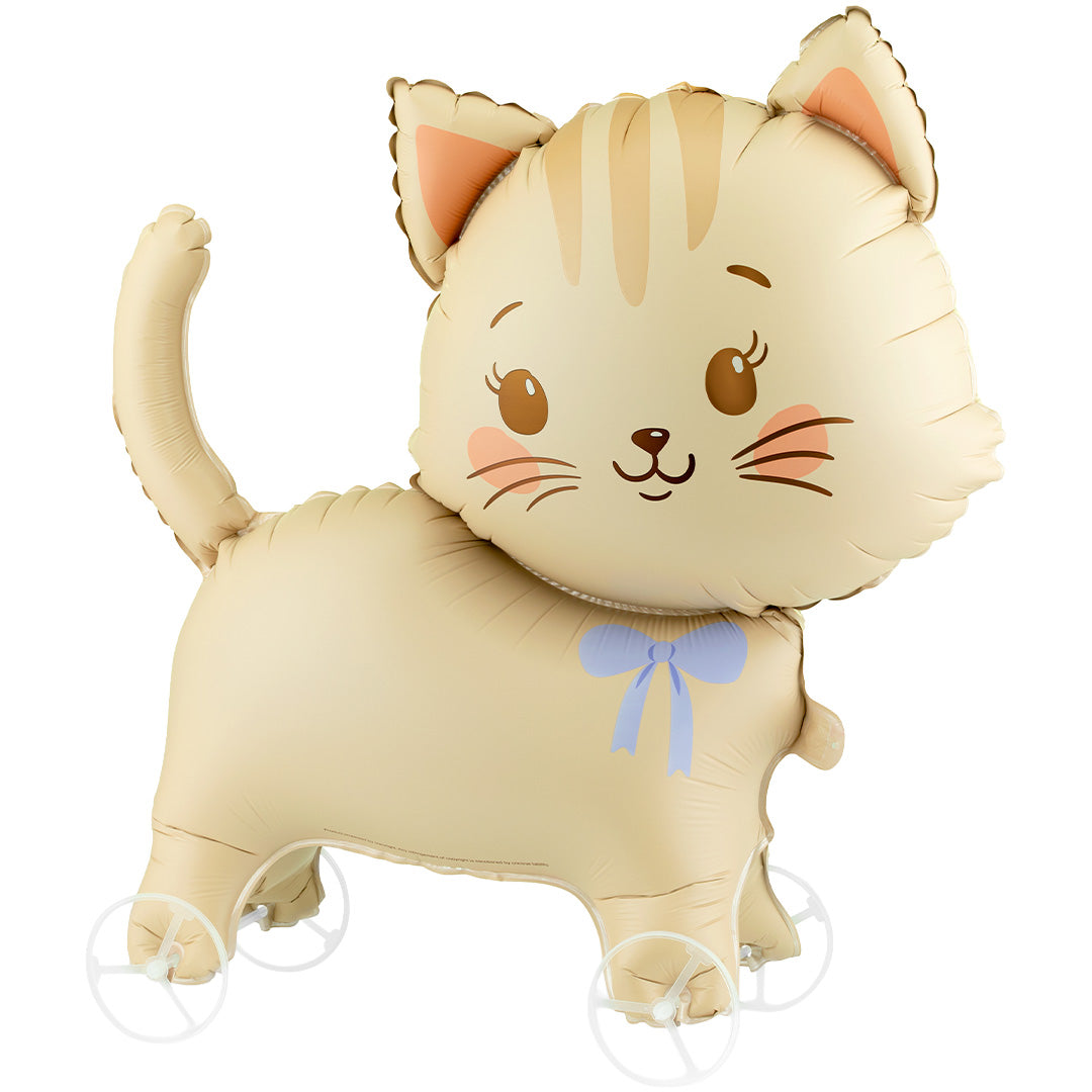 partydeco folieballon kat op wielen - 65 cm | FB381 | 