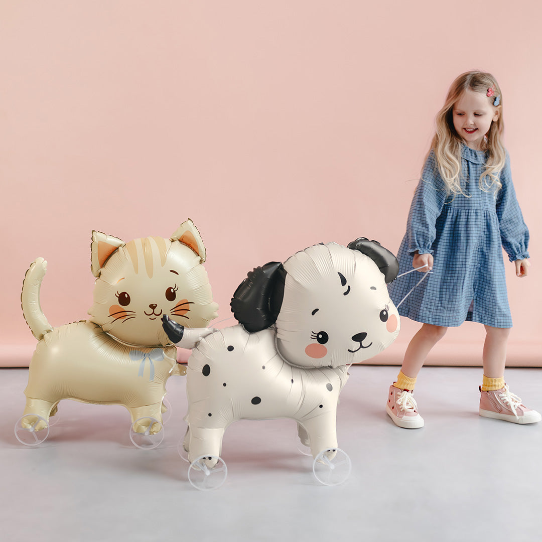 partydeco folieballon kat op wielen - 65 cm | FB381 | Lifestijlbeeld