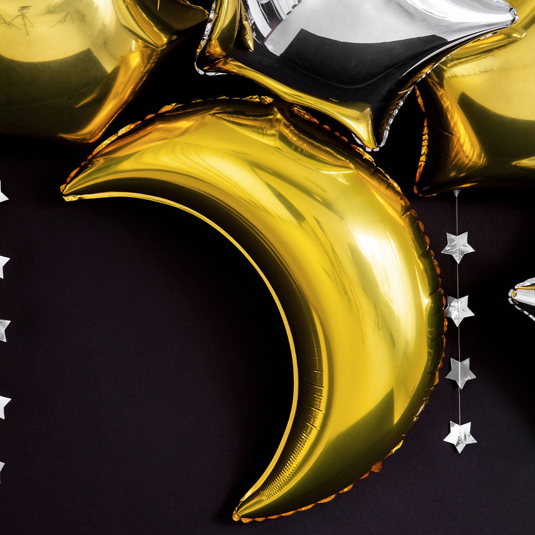 partydeco folieballon maan - goud - 60 cm | FB16M-019 | 2