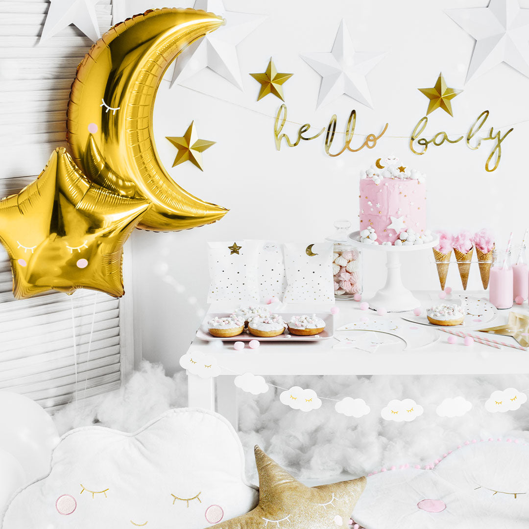 partydeco folieballon maan - goud - 60 cm | FB16M-019 | 3