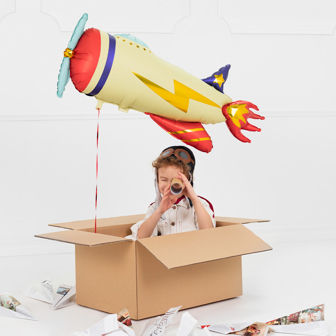 partydeco folieballon vliegtuig - 91 cm
