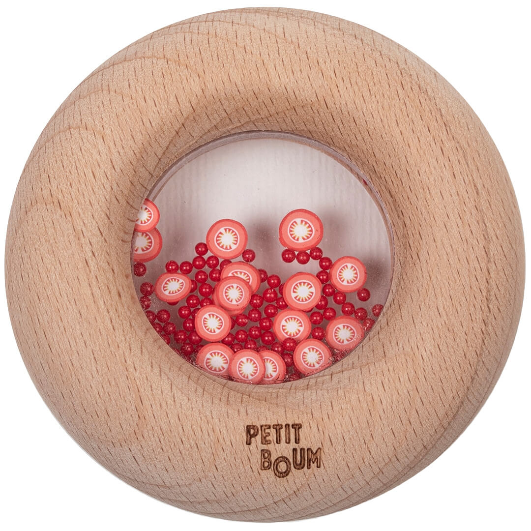 petit boum bijtring en rammelaar donut - tomaten | PBSDTOM | 0