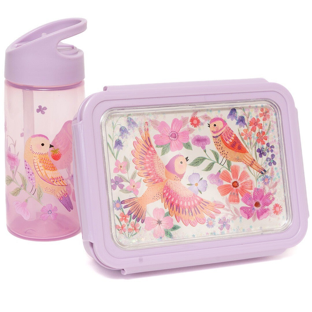 petit monkey drinkfles met rietje - birds of a feather - 380 ml | DB49 | 2