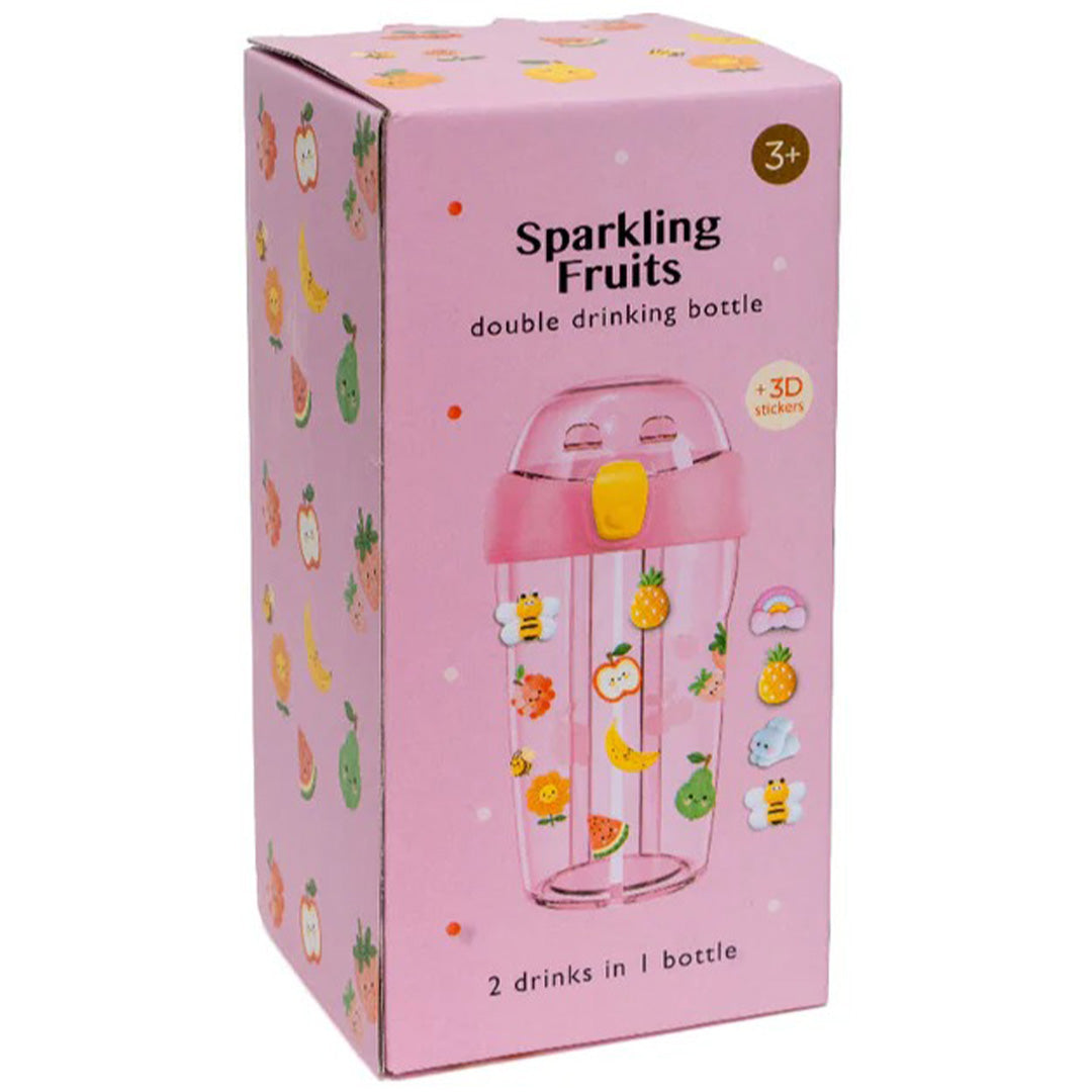 petit monkey dubbele drinkfles sparkling - fruits - 430 ml | DB51  | 6