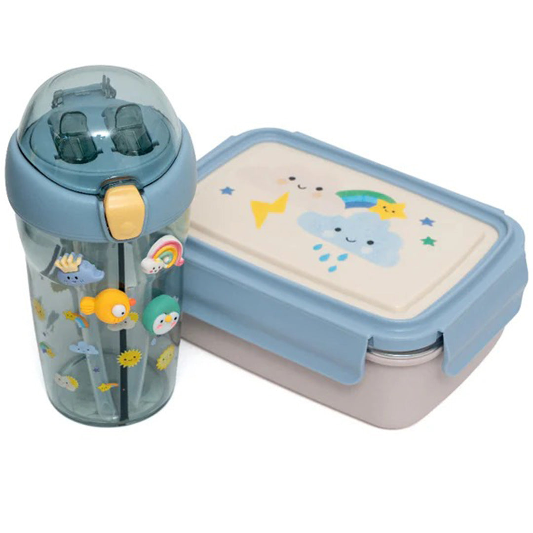 petit monkey dubbele drinkfles sparkling - sky - 430 ml | DB52 | 5