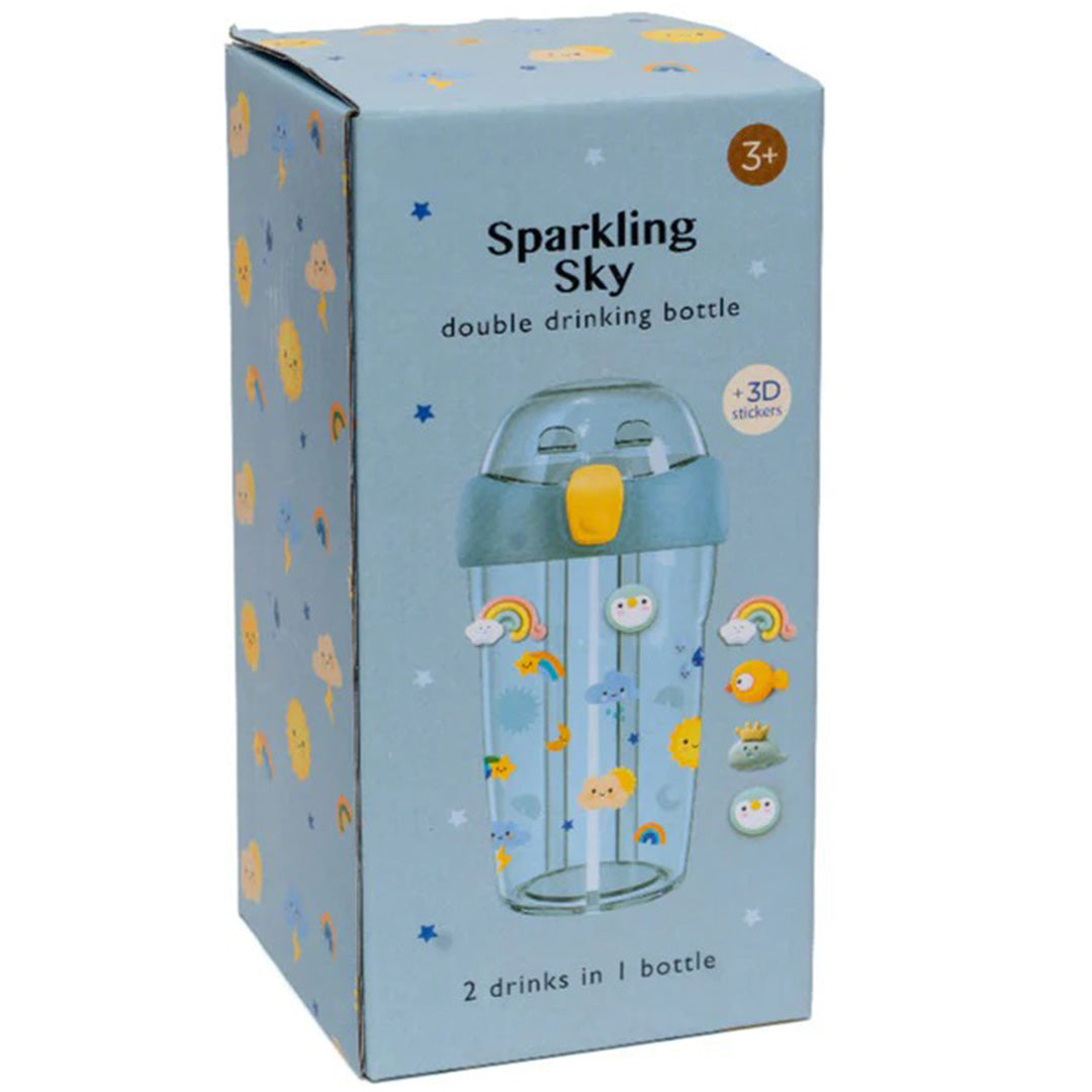 petit monkey dubbele drinkfles sparkling - sky - 430 ml | DB52 | 6