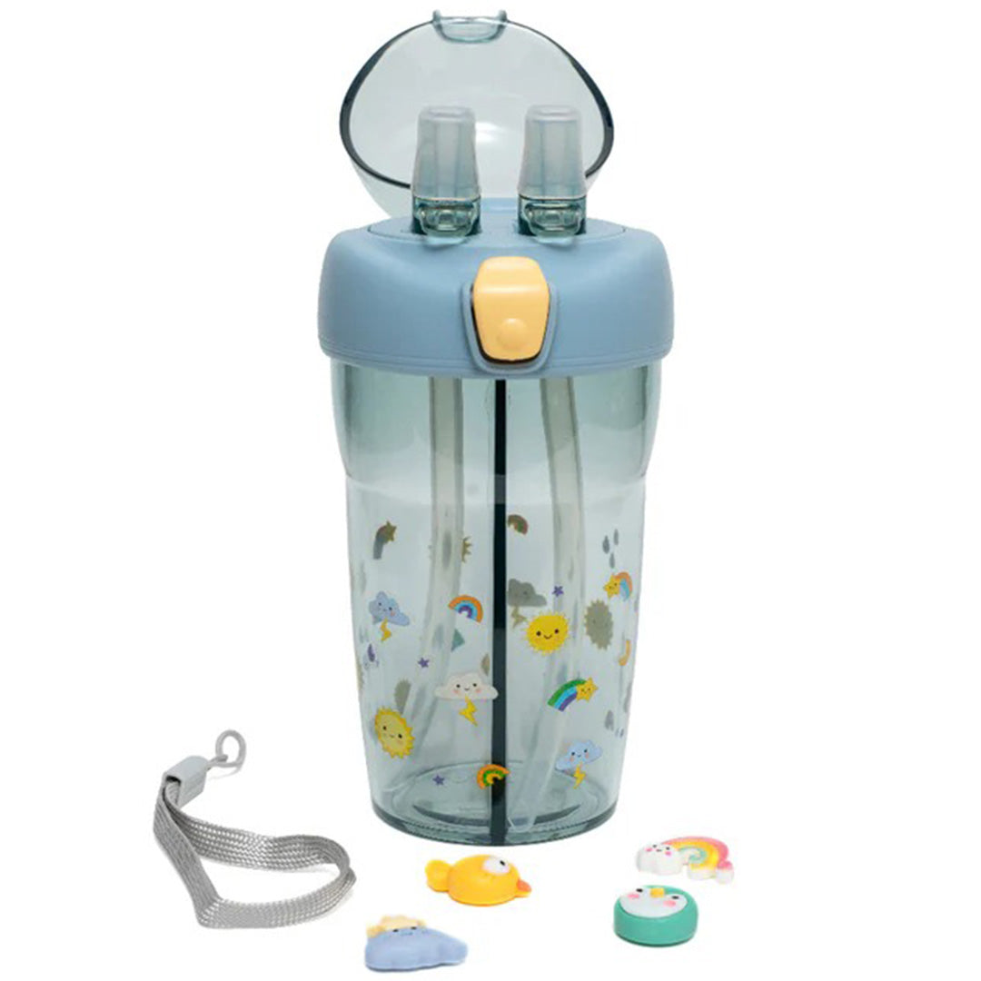 petit monkey dubbele drinkfles sparkling - sky - 430 ml | DB52 | 2