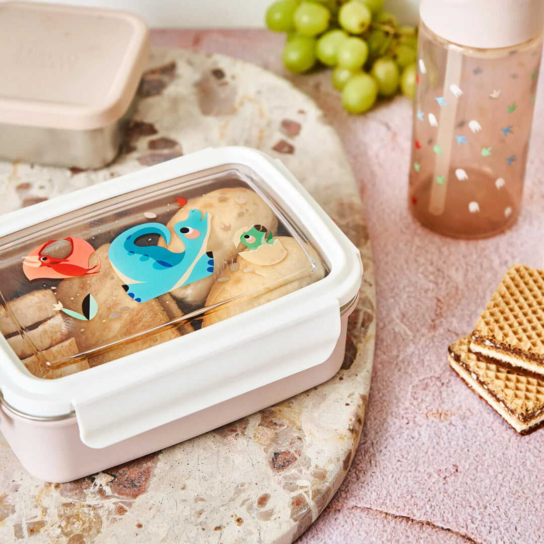 petit monkey rvs broodtrommel bento - dinosaurus | LB46 | 1