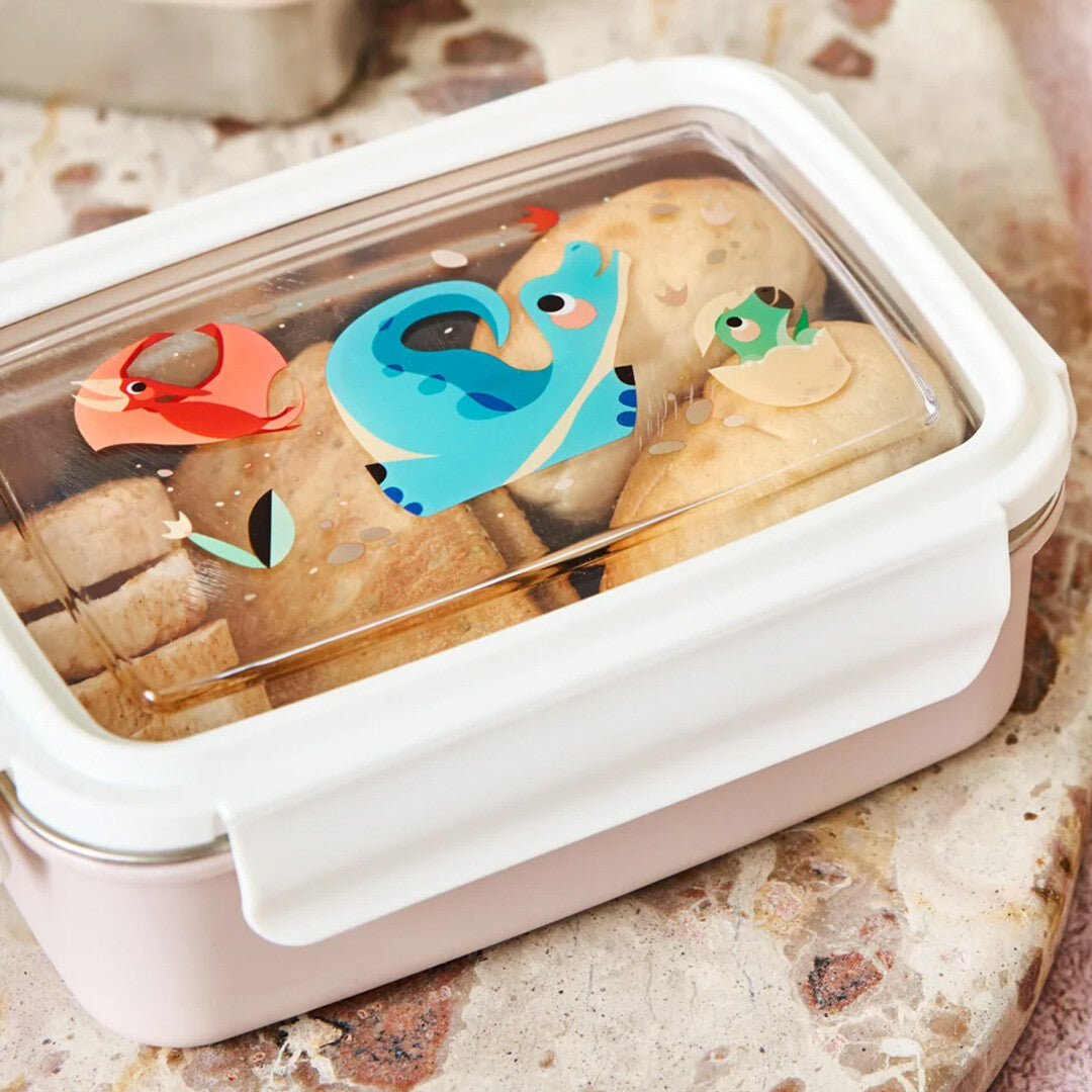petit monkey rvs broodtrommel bento - dinosaurus | LB46 | 3