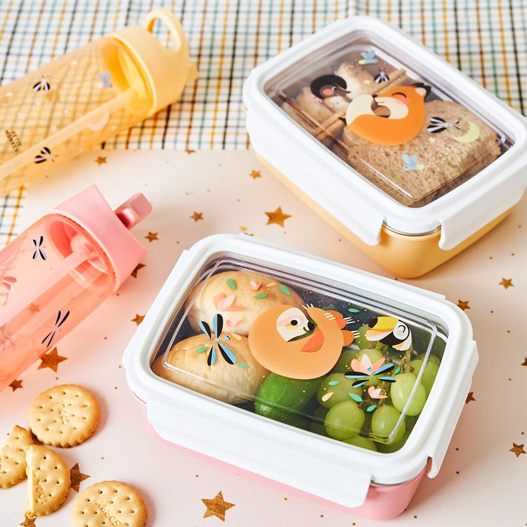 petit monkey rvs broodtrommel bento - luiaard  | LB45 | 1