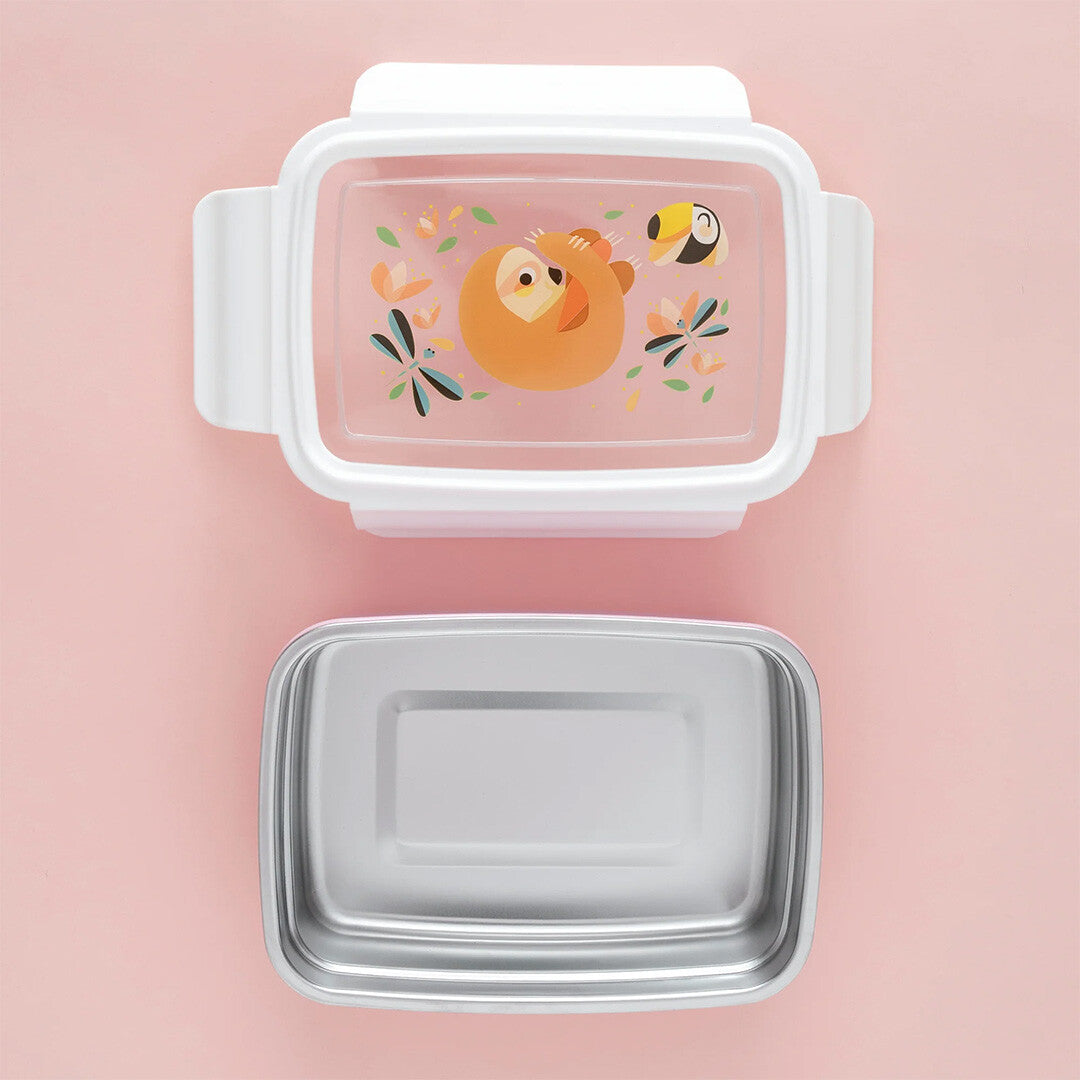 petit monkey rvs broodtrommel bento - luiaard  | LB45 | 3