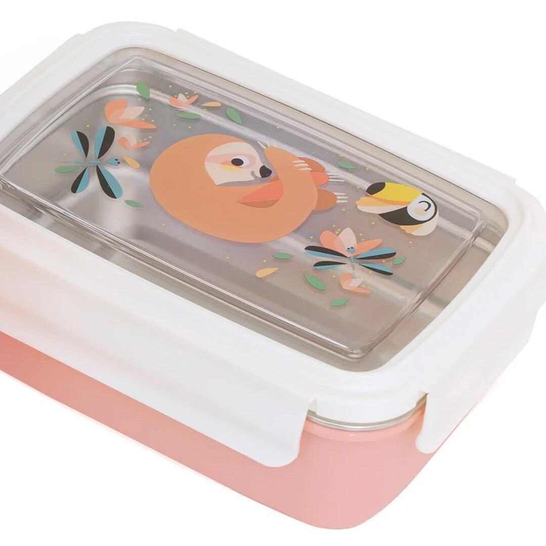 petit monkey rvs broodtrommel bento - luiaard  | LB45 | 4