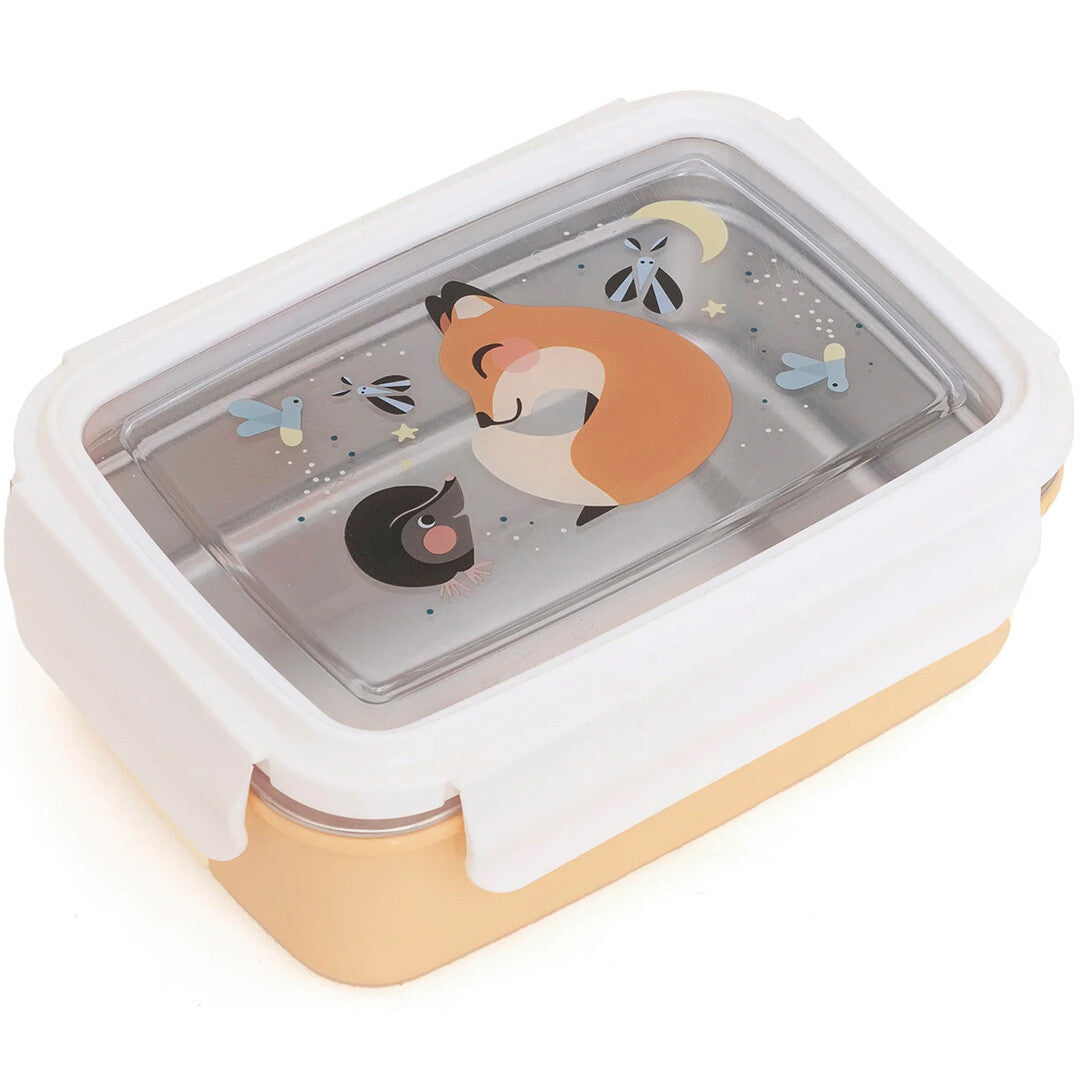 petit monkey rvs broodtrommel bento - vos | LB44 | 0