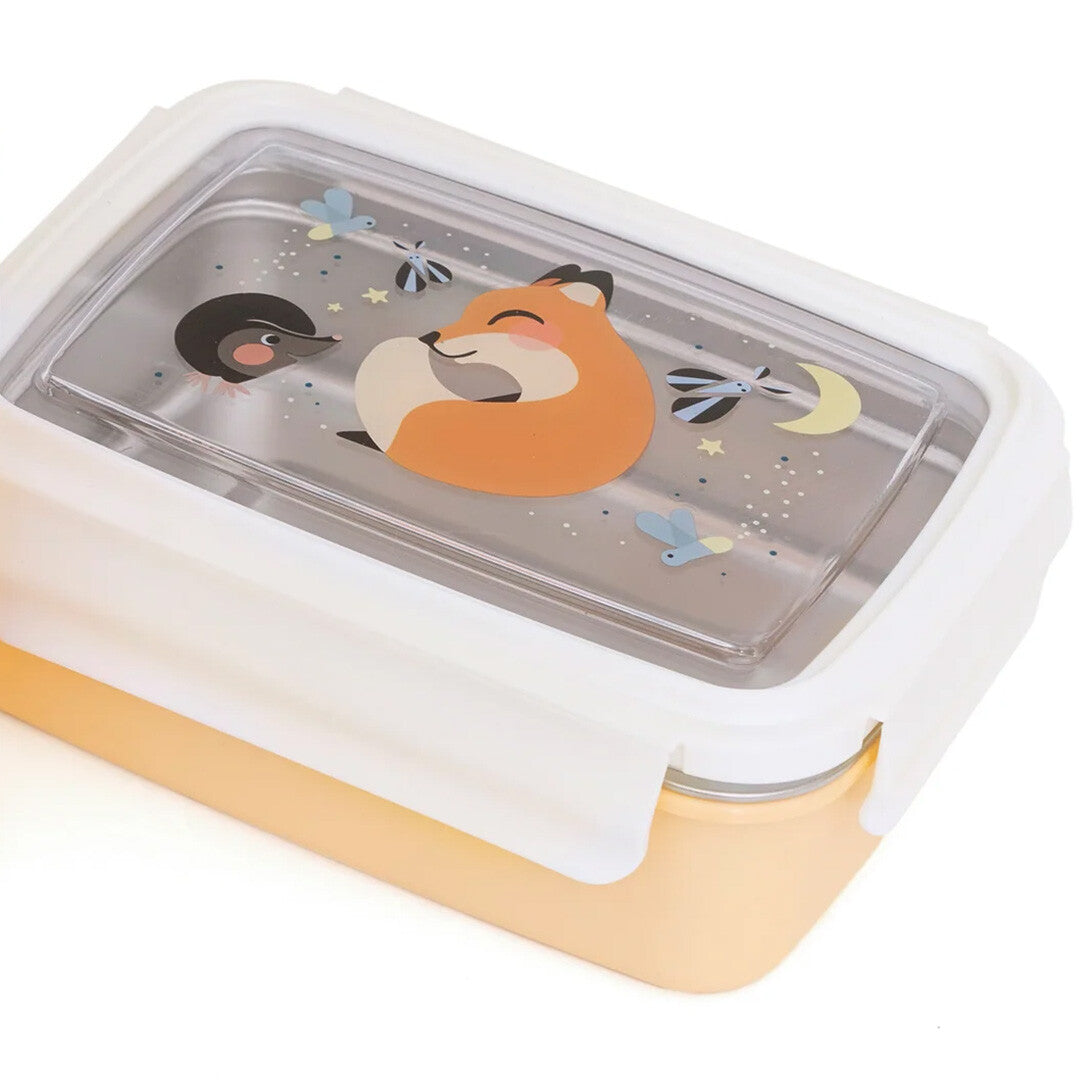 petit monkey rvs broodtrommel bento - vos | LB44 | 5