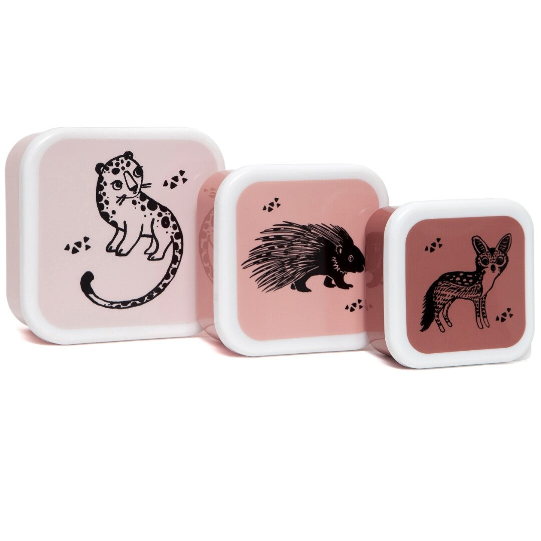 petit monkey snackdoosjes black animals - pink - 3st | LB20 | 0