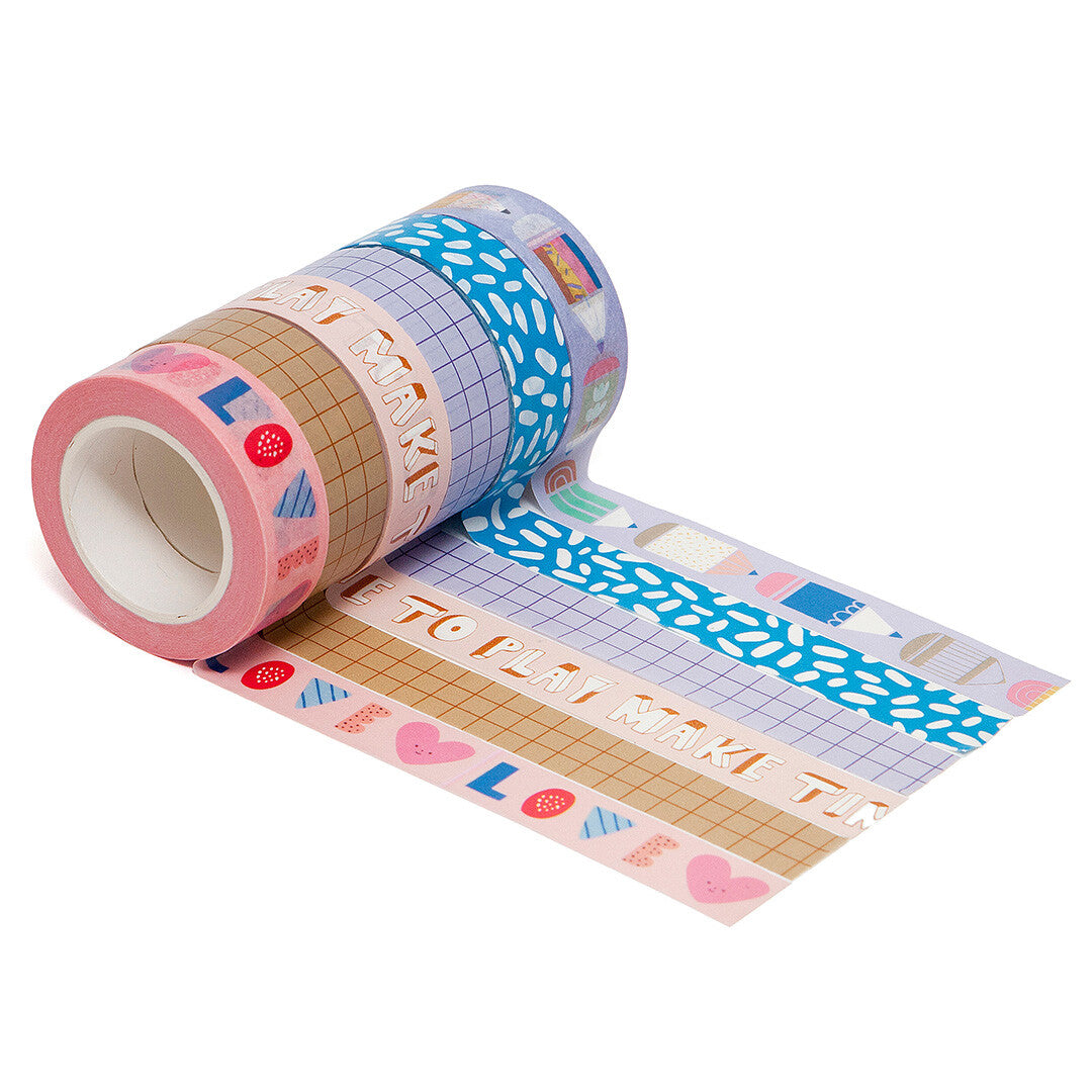 petit monkey washi tape make time to play - 6st | WT02 | 1