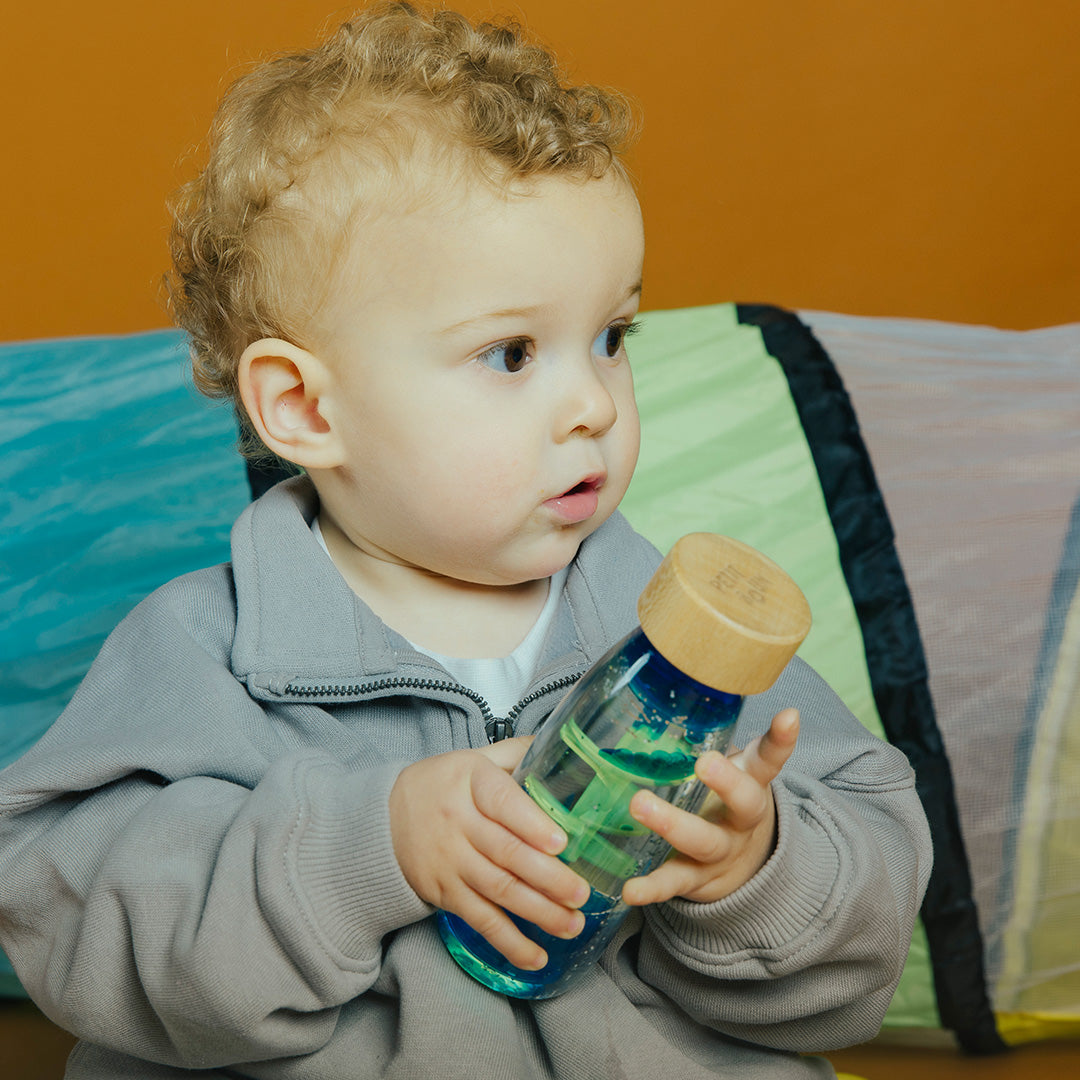 petit boum sensorische fles move - spiraal - blauw | PBMSPIBLUE | 2