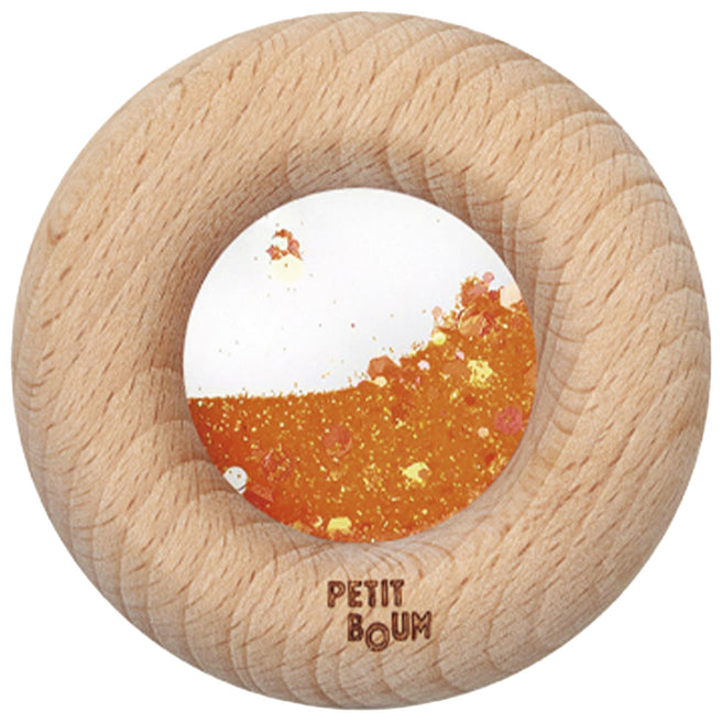 petit boum bijtring en rammelaar calm donut - orange