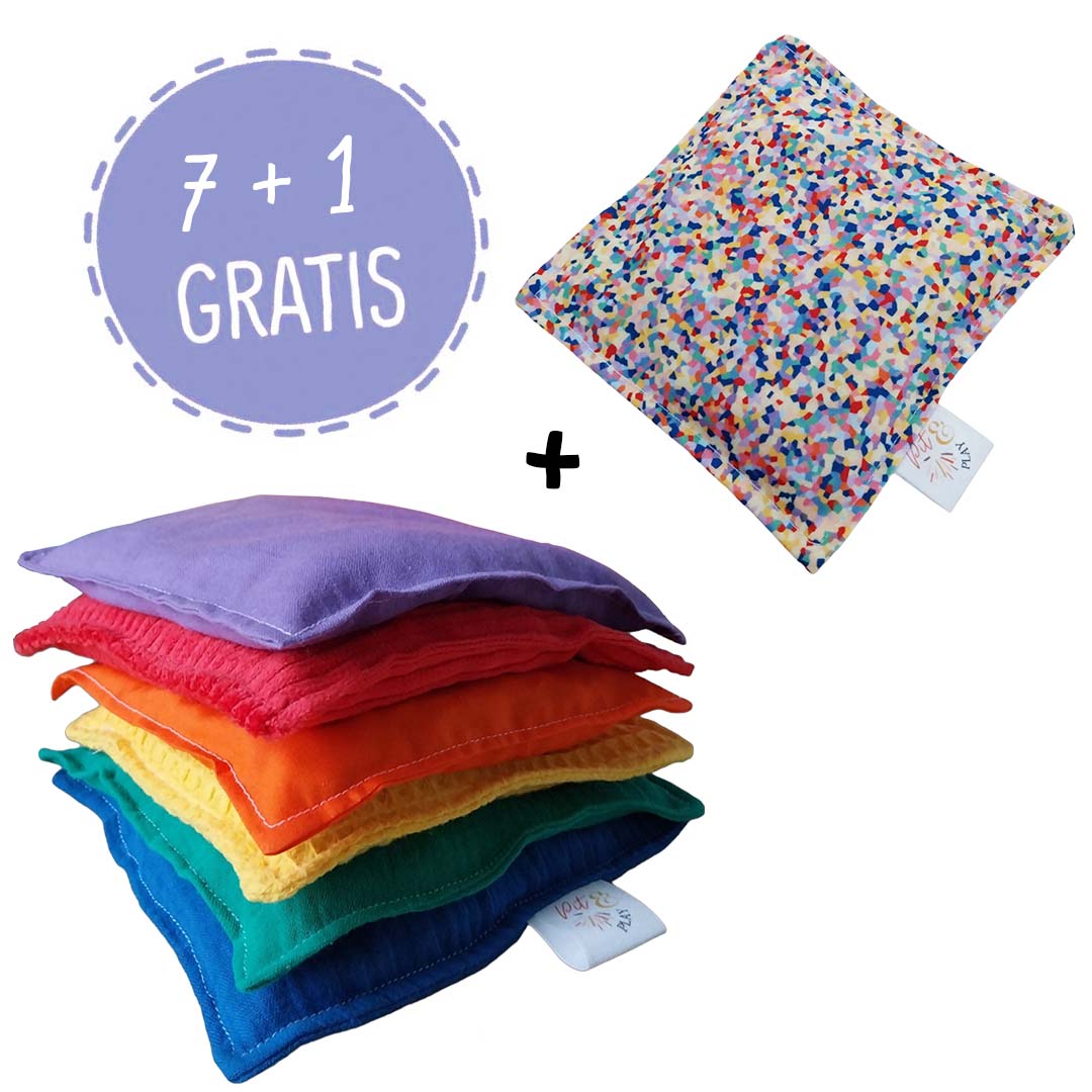 pit and play pittenzakken - regenboog - 6st - nu met gratis super confetti | 6153910174102 | 0