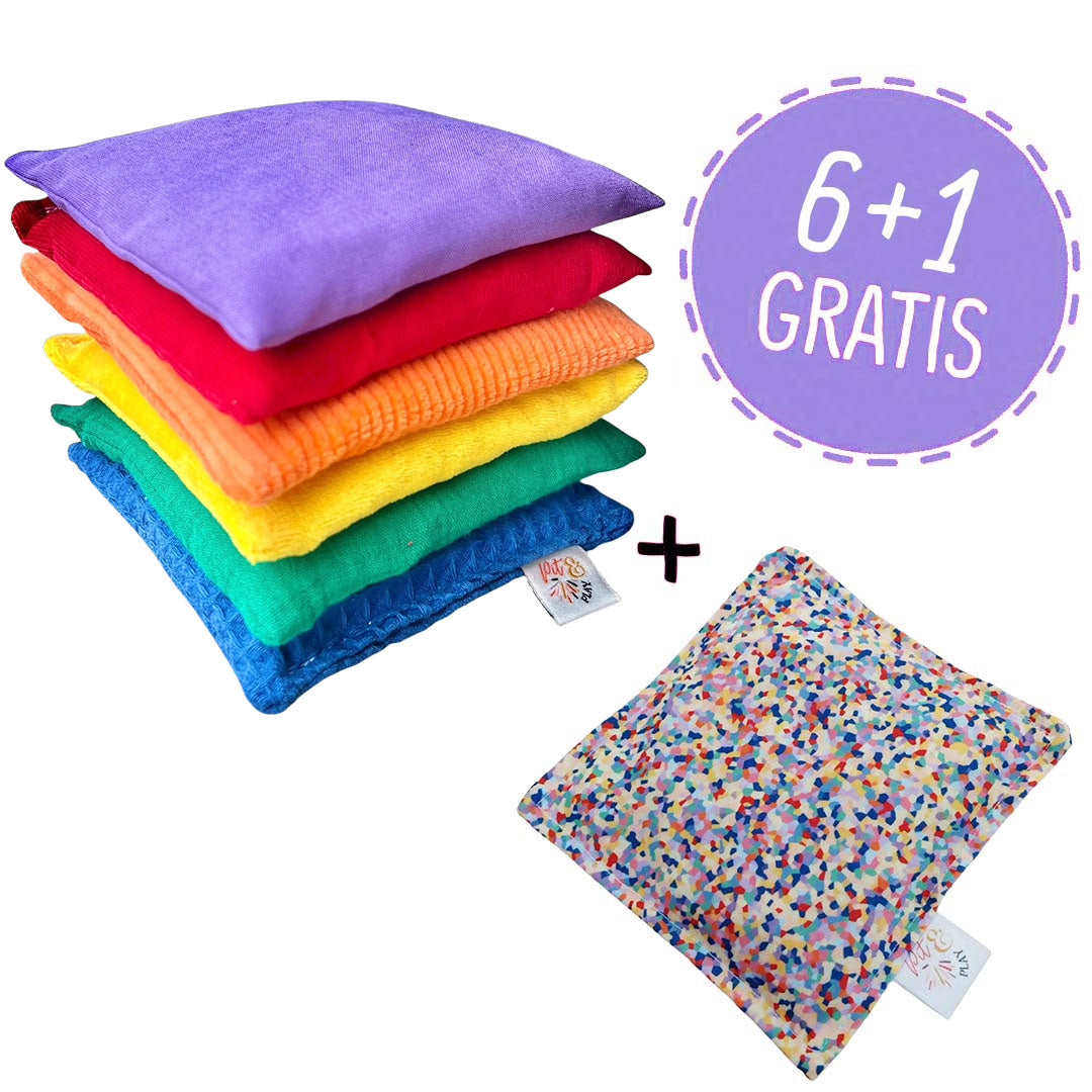 pit and play pittenzakken - regenboog - 6st | 6150825570562 | 10