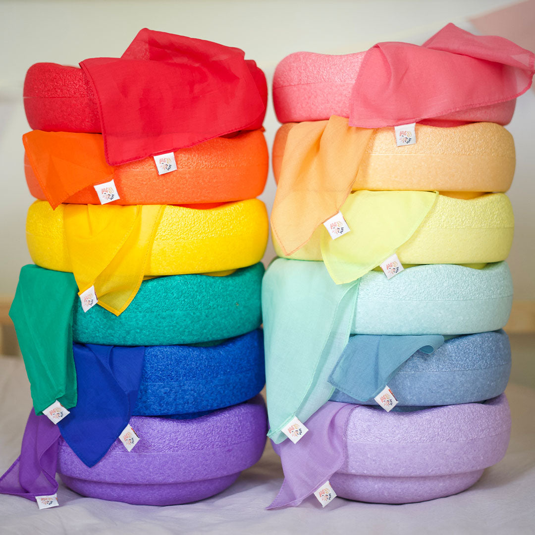 pit and play speeldoek pastel - oranje - 75x75 cm | 6514125630643 | 2