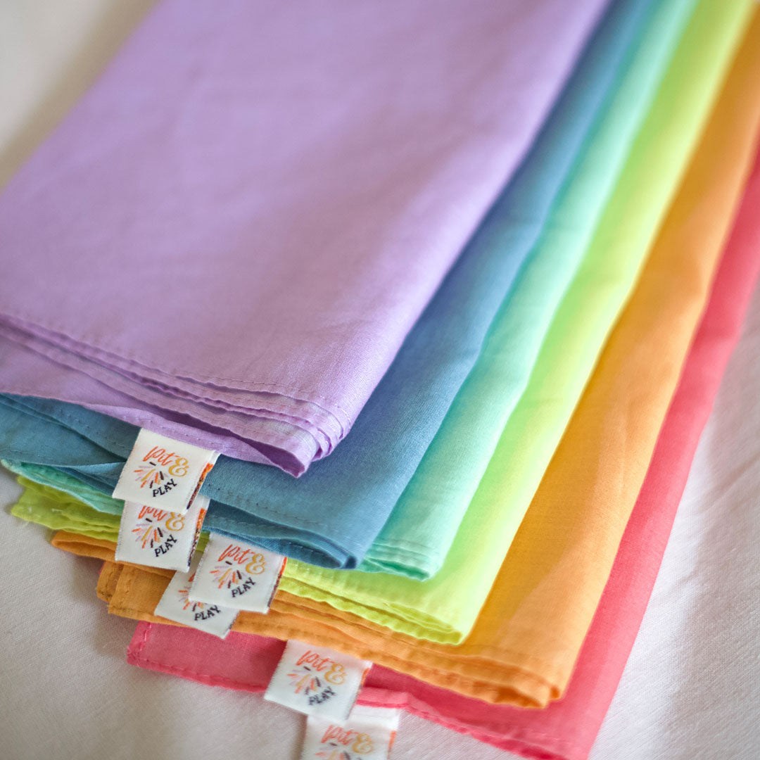 pit and play speeldoek pastel - oranje - 75x75 cm | 6514125630643 | 3