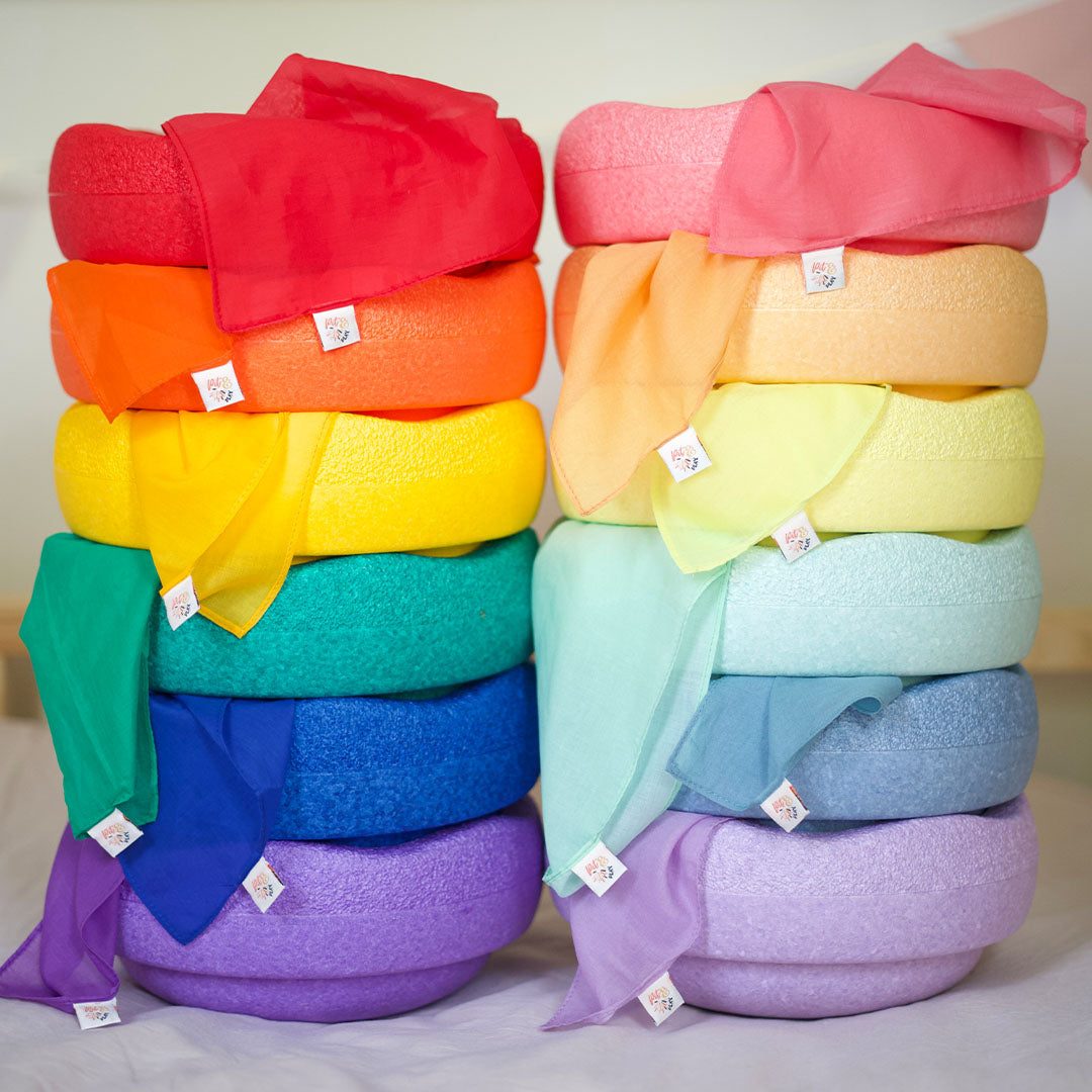 pit and play speeldoek regenboog - geel - 48x48 cm | 6154111619645 | 3