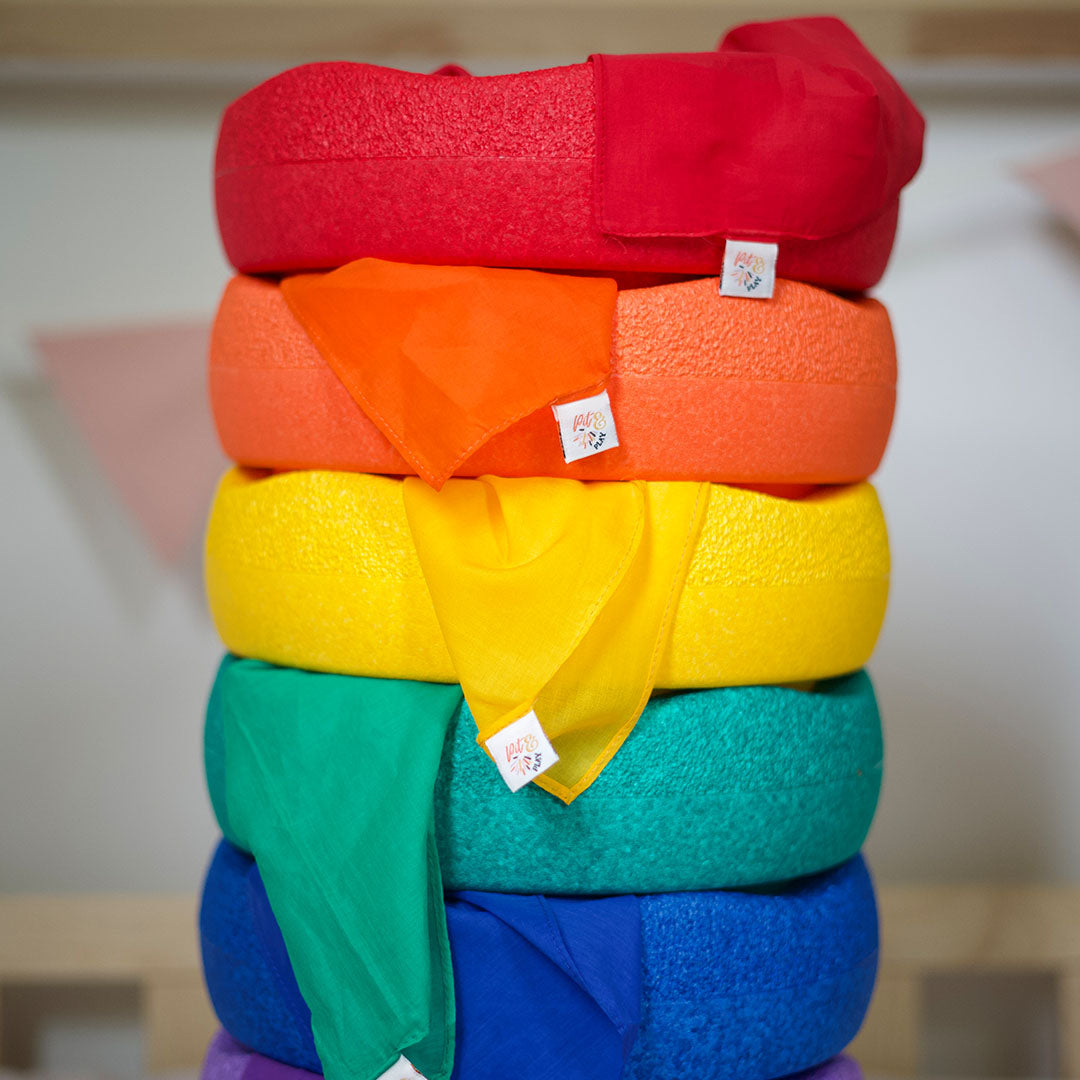 pit and play speeldoek regenboog - oranje - 48x48 cm  6154111357332 | 2