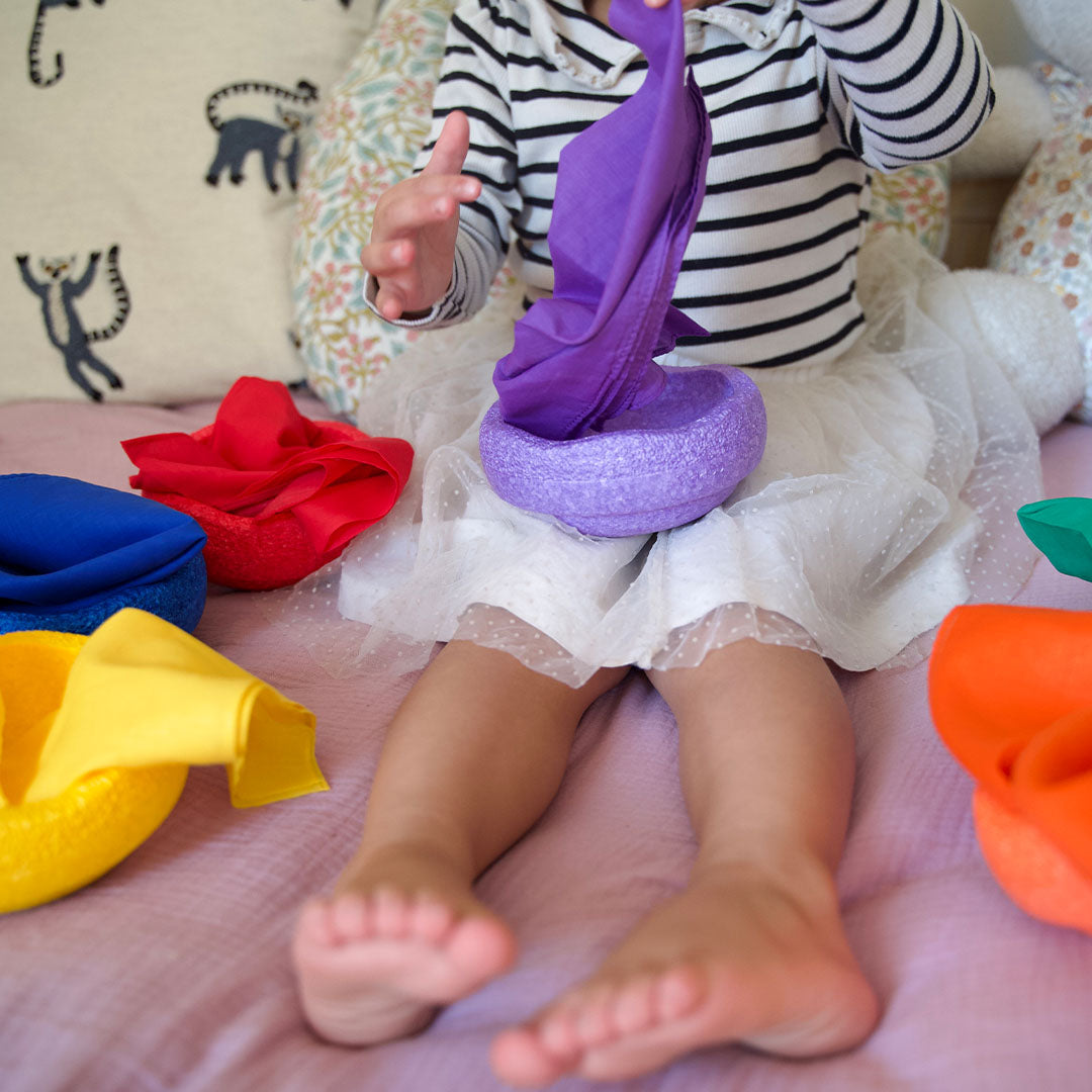 pit and play speeldoek regenboog - paars - 48x48 cm | 6154111039078 | 089